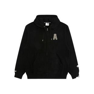 Aape旗舰店男装秋冬字母徽章简约潮流薄绒休闲卫衣外套C378XXP