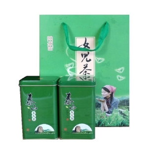 山东泰安特产泰山女儿茶高山云雾绿茶一罐拍2罐送手提袋