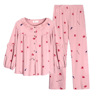 睡衣女士春秋款秋季纯棉长袖家居服春季薄款日系甜美可爱套装