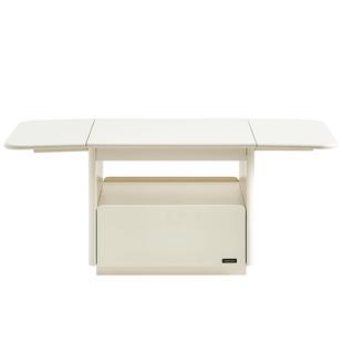 全友家居奶油风可折叠多功能茶几客厅家用2025新款长方形移动边几