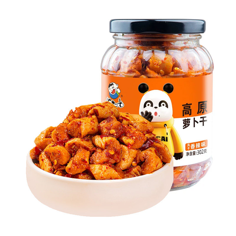 饭扫光高原萝卜干香辣味下饭菜302g瓶装即食咸菜麻辣榨菜拌饭菜