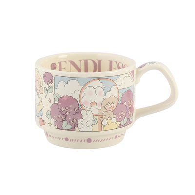 蓝莲花陶瓷叠叠马克杯