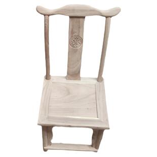 北方老榆木靠背椅白茬白胚坯家用原木实木小椅子儿童餐椅免漆家具