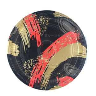 一次性日式高盖印花寿司打包盒长方形圆形三文鱼刺身拼盘外卖包邮