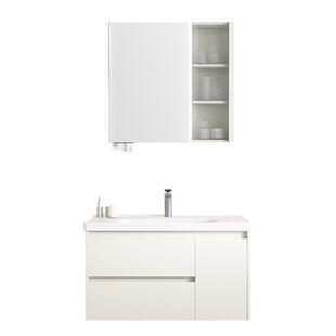 安华浴室柜组合玻璃门家用洗漱台一体陶瓷盆智能镜柜套装瑶光系列