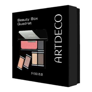 妍丽/ARTDECO雅蔻多功能六色盘套盒腮红眉粉眼影大地色哑光修容盘