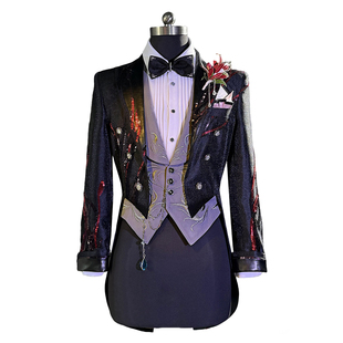 重工珠片刺绣面包家恋与深空cosplay祁煜婚卡cos颂歌祈遇婚服西服