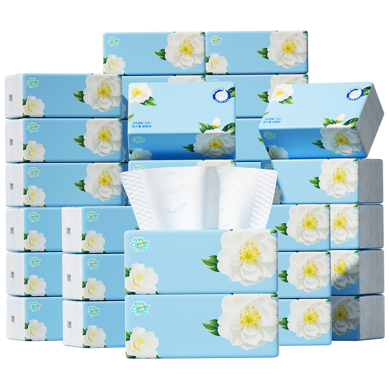 聪妈山茶抽纸加大加厚家用实惠装餐巾纸可湿水卫生面巾纸婴儿纸巾