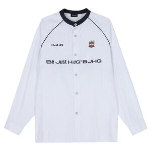 BJHG不计后果亨利领白衬衫男春季2025新款美式运动宽松休闲外套女