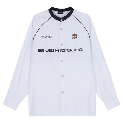 BJHG亨利领白衬衫男春季插肩外套