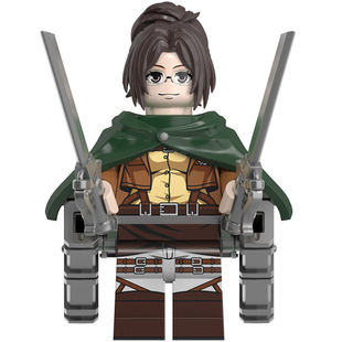 进击的人仔适用小颗粒积木小人拼装巨人玩具韩吉佐耶艾伦莱纳布朗