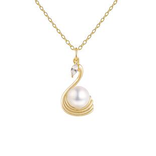 SEULEMENT瑟拉蒙天鹅珍珠吊坠女925银小众设计感天然珍珠新款