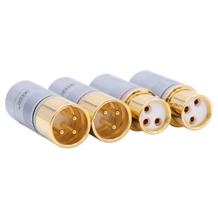 EIZZ免焊平衡插头 胆机功放话筒 碲铜三芯XLR卡侬头 发烧音频插头