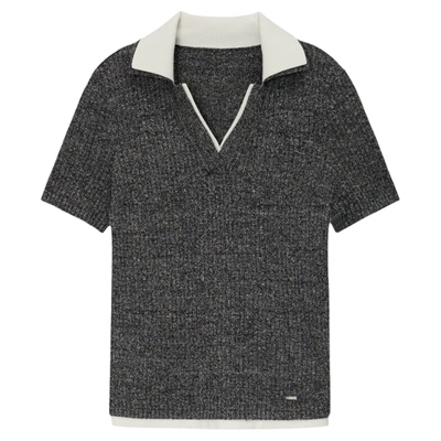 FF仿佛v领罗纹亮丝针织衫