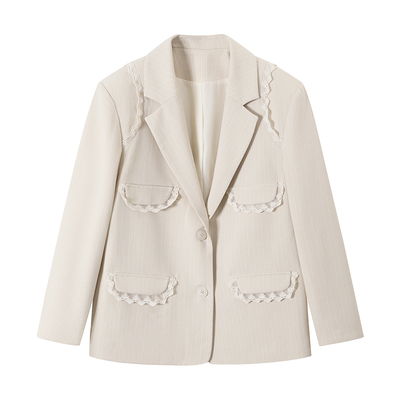 肌理条纹西装外套女高级感