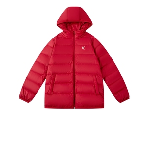 乔丹童装儿童羽绒服轻薄款保暖外套2026秋冬新款男童女童连帽上衣