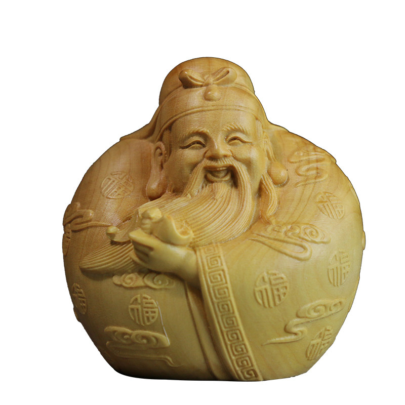 居舍小叶黄杨木摆件手把件福禄寿