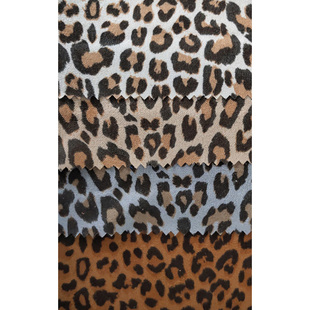 麂皮绒豹纹印花布料做鞋面手工野人布头帽子服装面料鹿皮绒布料薄