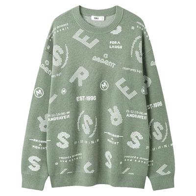 森马提花针织衫潮宽松韩系毛衫男