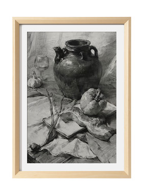 简约素描A3A4装画框海报拼图相框