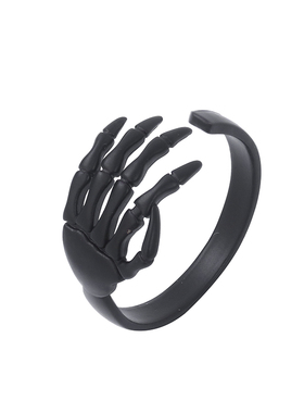 骷髅手戒指潮男合金朋克指环手饰