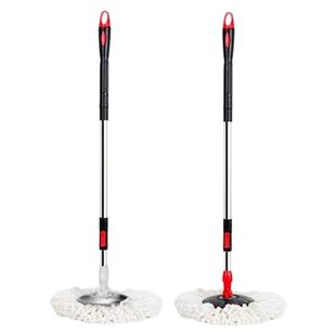 家用旋转拖把杆旋转拖把杆钢盘通用好用拖地墩布配件手压自动甩干