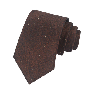 新款棕色星点领带复古风手打古着vintage西装衬衫老钱风男士配饰