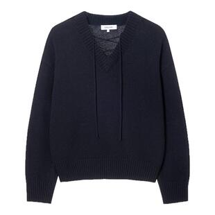 loeuvre郑丽媛同款V领针织衫25秋冬新品美利奴羊毛毛衣女SK5WP477