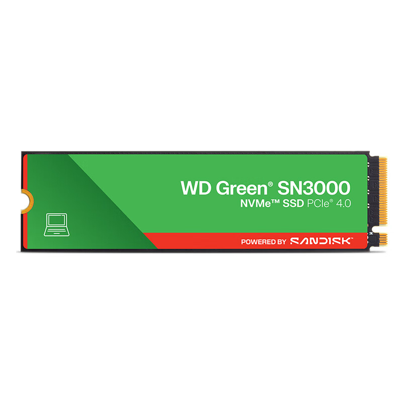 闪迪SN3000固态硬盘pcie4.0绿盘500G1T2T电脑M.2接口升级NVME SSD