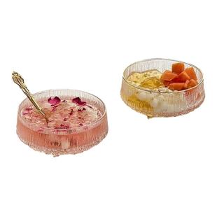 玻璃甜品碗碟套装高颜值燕窝银耳羹碗精致小碗糖水碗酸奶绵绵冰碗
