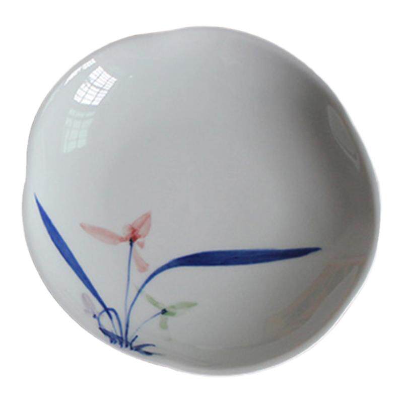景德镇 釉下彩手绘雅致花边碟梅兰竹菊玉兰南瓜小点心盘子14厘米