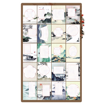 a4古风硬笔书法作品纸方格钢笔