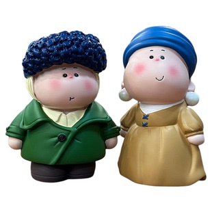 月半艺术家梵高卡通存钱罐只存不取防摔大容量储蓄罐儿童生日礼物