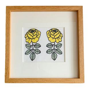 marimekko玫瑰花正品进口布料拼布摆台挂画柚木相框现代装饰壁画