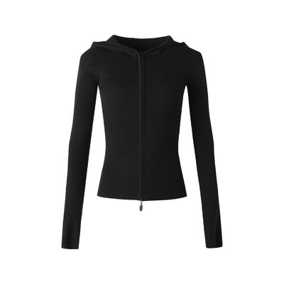 ourhour连帽针织超细羊毛开衫