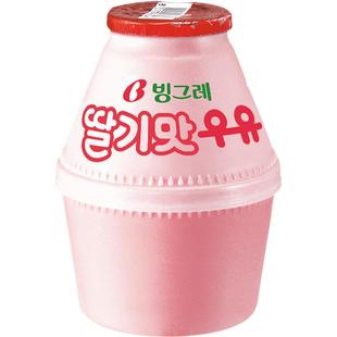 韩国进口宾格瑞香蕉牛奶瓶装草莓味坛子奶网红饮料饮品韩剧同款