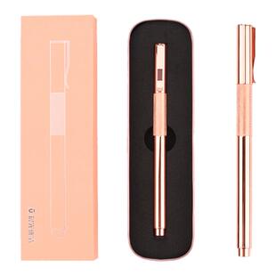 晨光优品按动中性笔黑0.5全金属签字笔 商务 高档玫瑰金送礼盒装学生用水笔碳素笔免费激光刻字企业定制logo