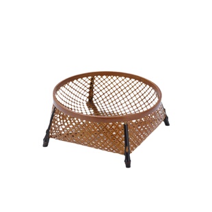 中式手工擦大漆竹编果盘篮子家用茶具收纳筐镂空零食水果篮茶点盘