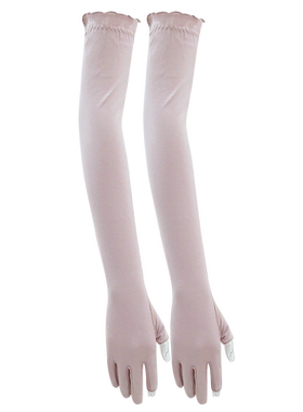 女纯棉漏两指防晒手套袖套开车