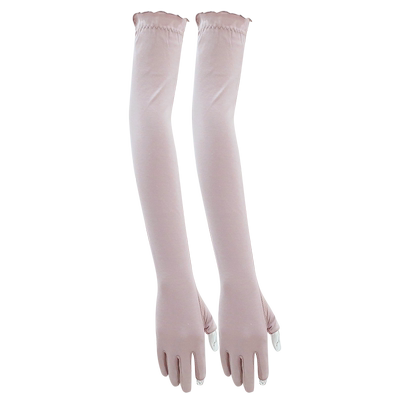 女纯棉漏两指防晒手套袖套开车