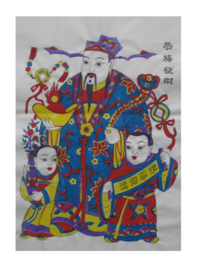 白色仿古宣纸非物质文化木版年画