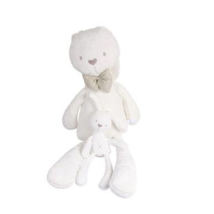 乖乖兔玩偶小白兔布偶娃娃手拿摇铃幼儿星星床铃音乐垂耳兔大号*