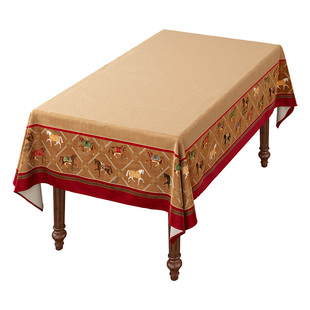 范居态度驰岁骏马承福桌布大气高端上档次长方形台布2026新款定制