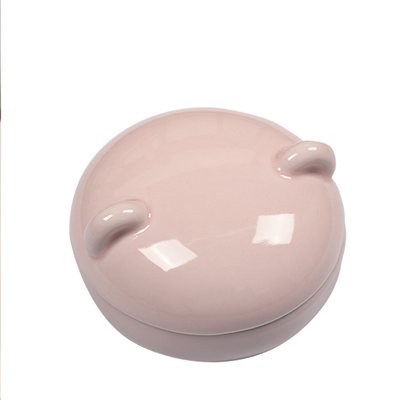 合三舍带盖防干墨碟陶瓷火锅砚