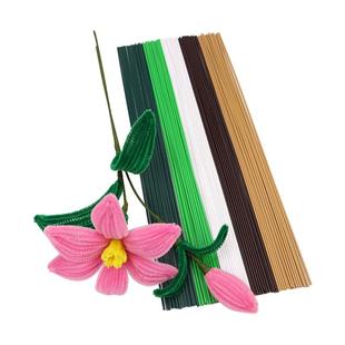 彩色胶包花杆2号3号4号胶包铁丝杆DIY手工花玫瑰花杆养花扶植杆