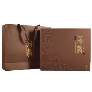 高档250g500g海参礼盒野生海参空盒子新款海参皮盒包装盒配纸袋