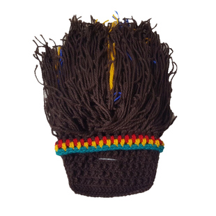 牙买加帽针织毛线帽子男女假发络腮胡子帽创意个性搞怪疯子雷鬼帽