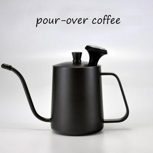 加厚304不锈钢特氟龙手冲壶细滴漏式 长嘴挂耳600ml细口咖啡壶带盖