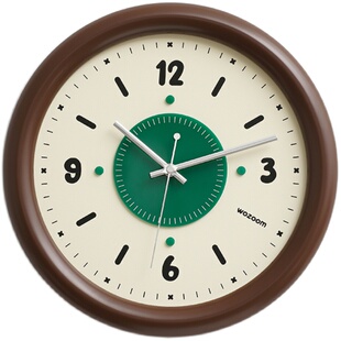 Mandelda免打孔中古奶油风挂钟客厅创意钟表2026新款简约时钟挂墙