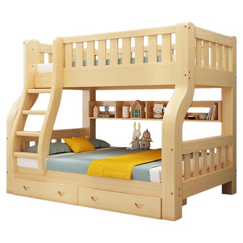 上下床双层床高低床子母床多功能双层组合全实木儿童床上下铺成人
